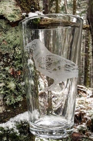 AK Raven Engraved Pint Glasses