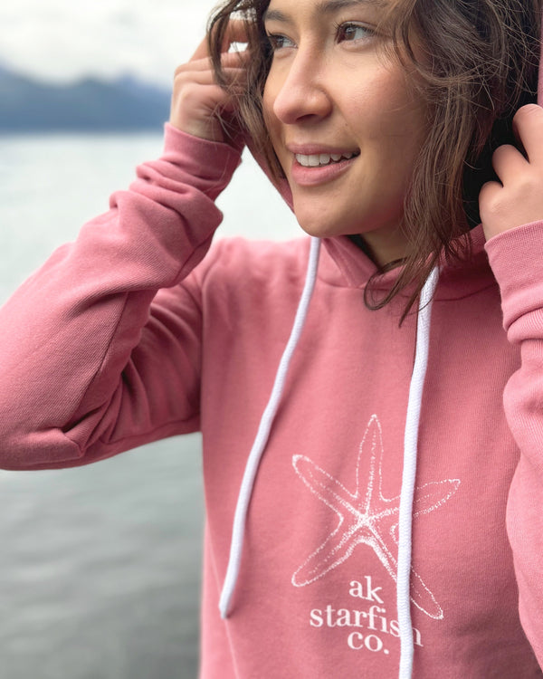 Winter Pink AK Starfish Co. 50/50  Pullover Hoody $68.00