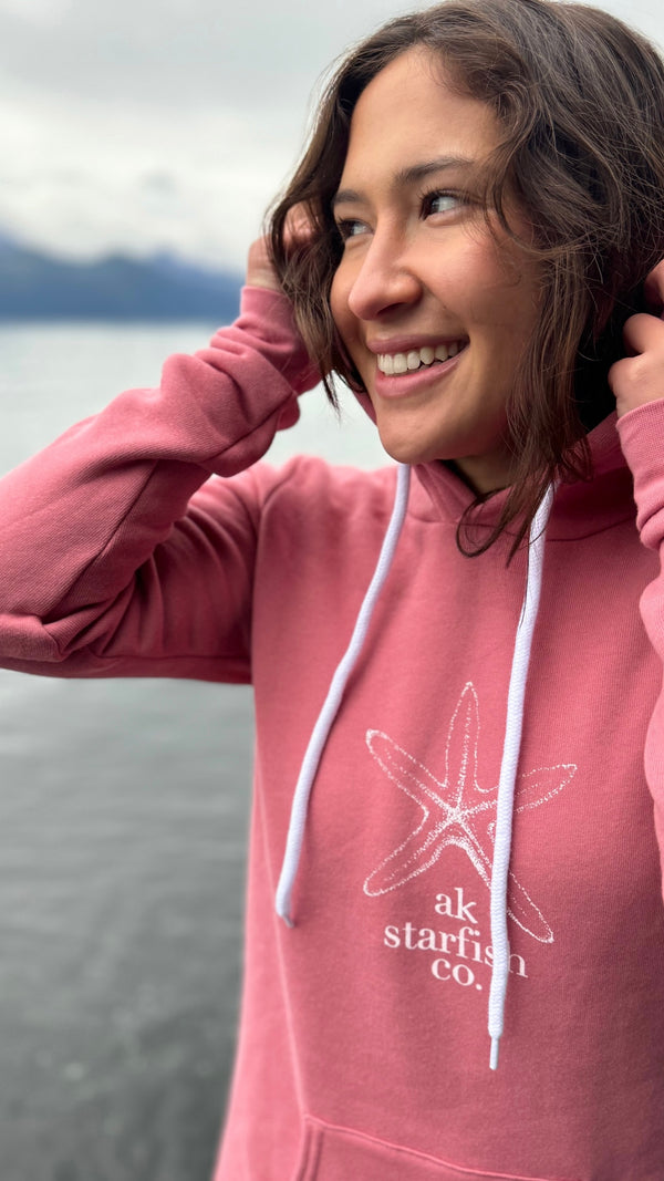 Winter Pink AK Starfish Co. 50/50 Pullover Hoody $68.00