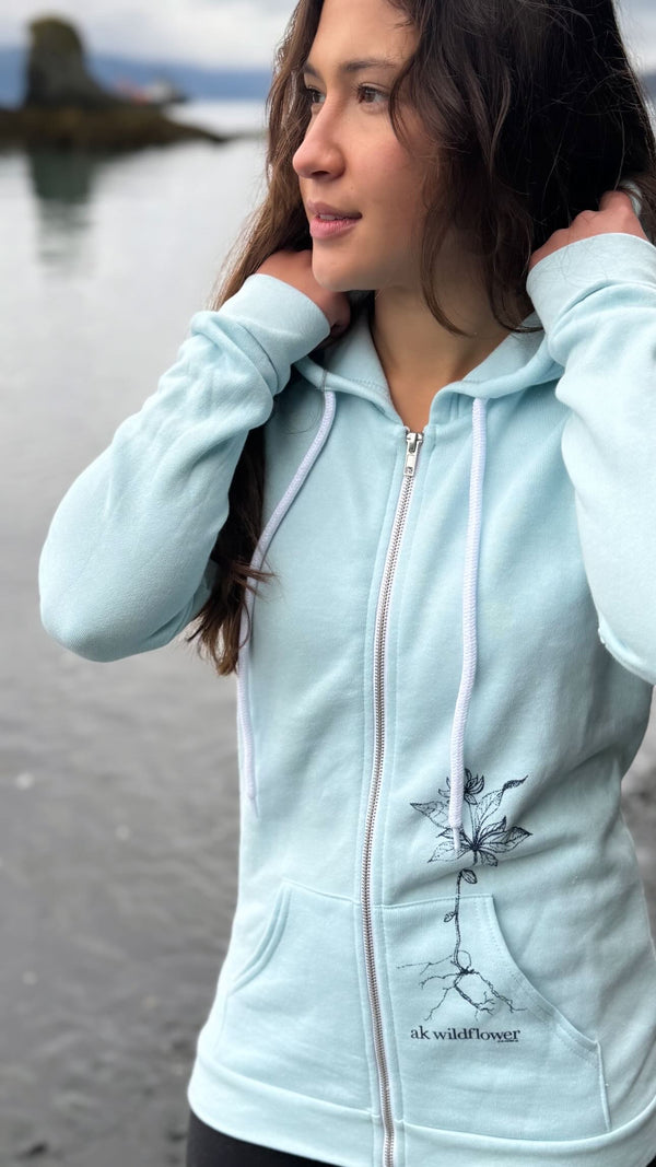 Ice Fishing AK Wildflower 50/50 Zipped Hoody $69.00