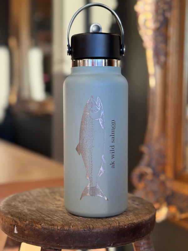 Kachemak AK Wild Salmon 32oz engraved Hydroflask with Straw lid $63.00