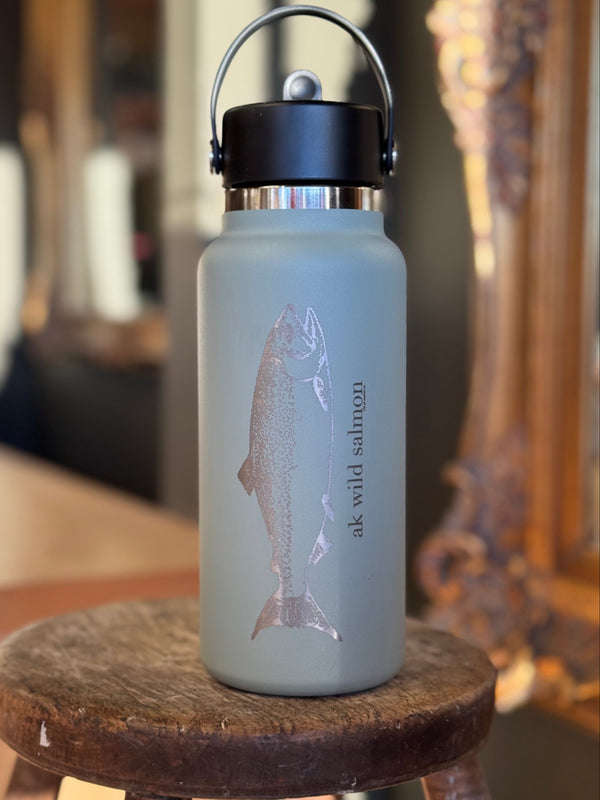 Kachemak AK Wild Salmon 32oz engraved Hydroflask with Straw lid $63.00