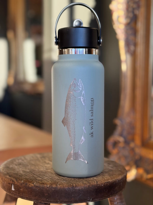 Kachemak AK Wild Salmon 32oz engraved Hydroflask with Straw lid $63.00