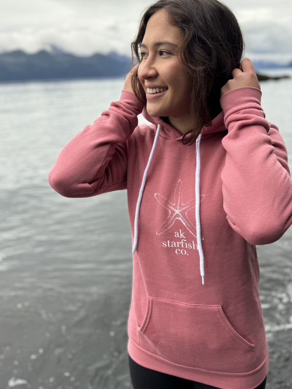 Winter Pink AK Starfish Co. 50/50  Pullover Hoody $68.00