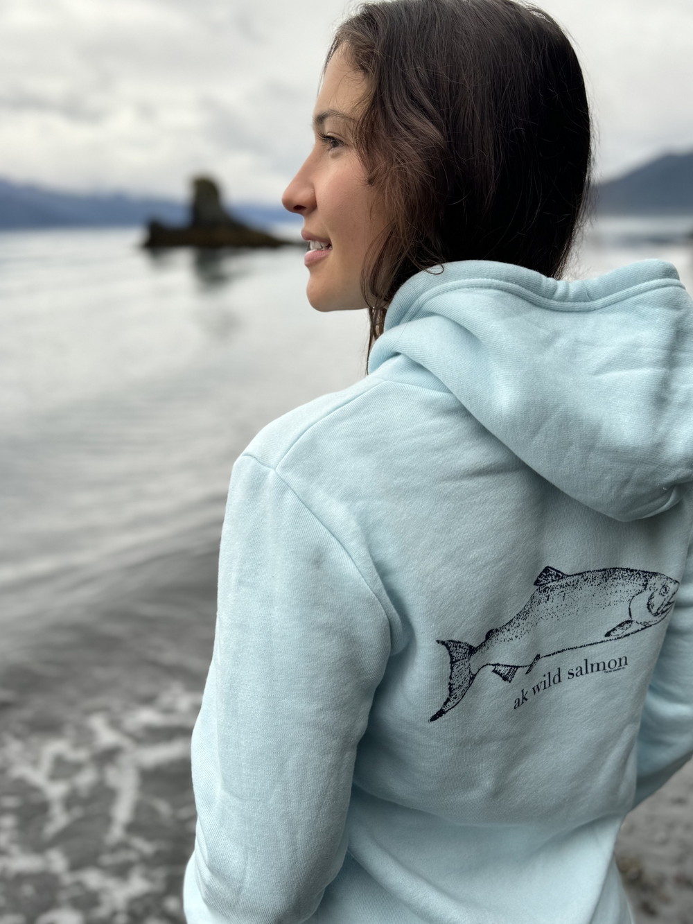 Ice Fishing AK Wild Salmon 50/50 Zipped Hoody $69.00