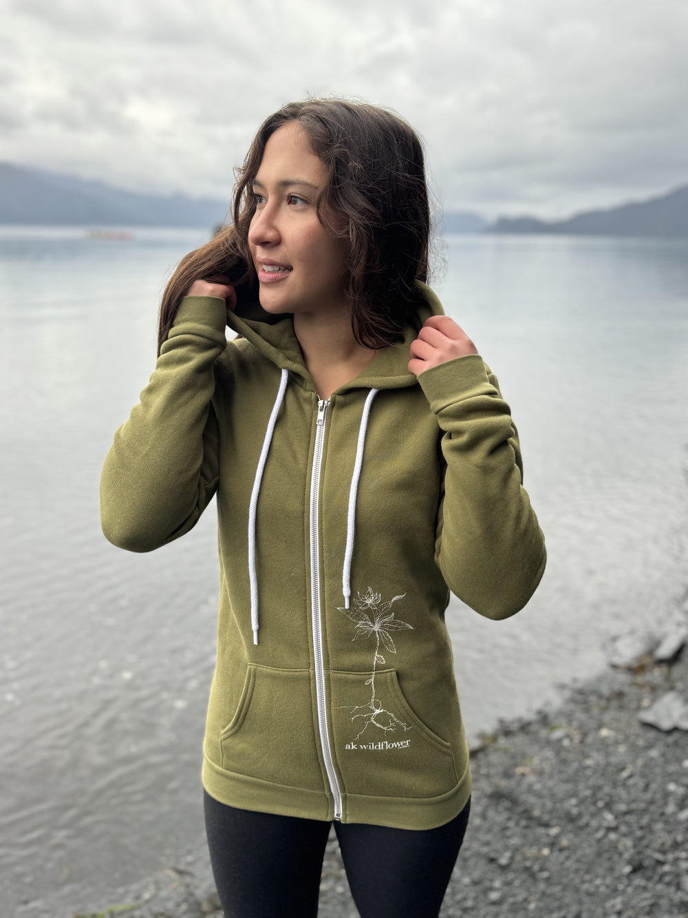 Lichen AK Wildflower 50/50 Zipped Hoody $69.00