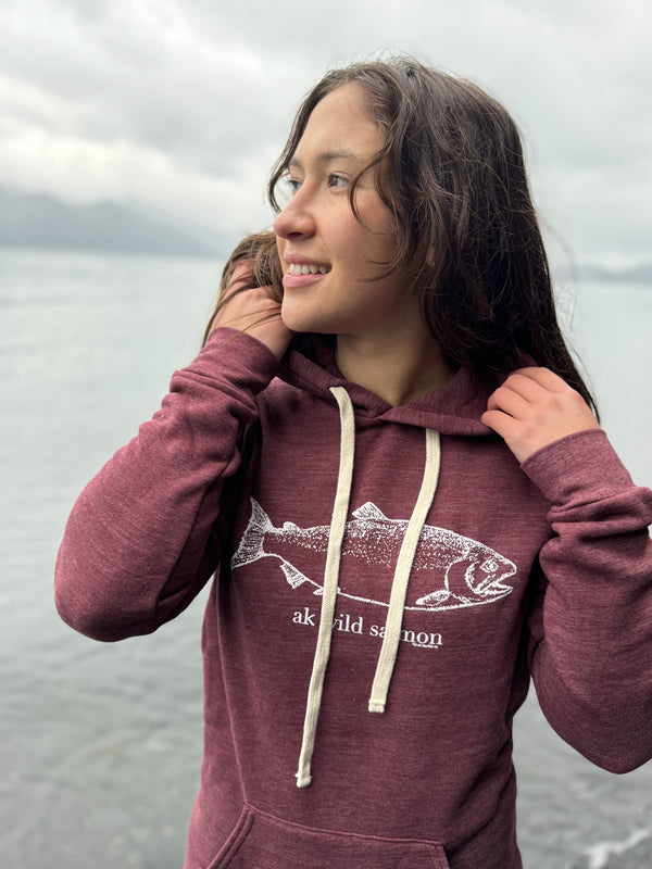 Beach Rose AK Wild Salmon Triblend Pullover Hoody $68.00