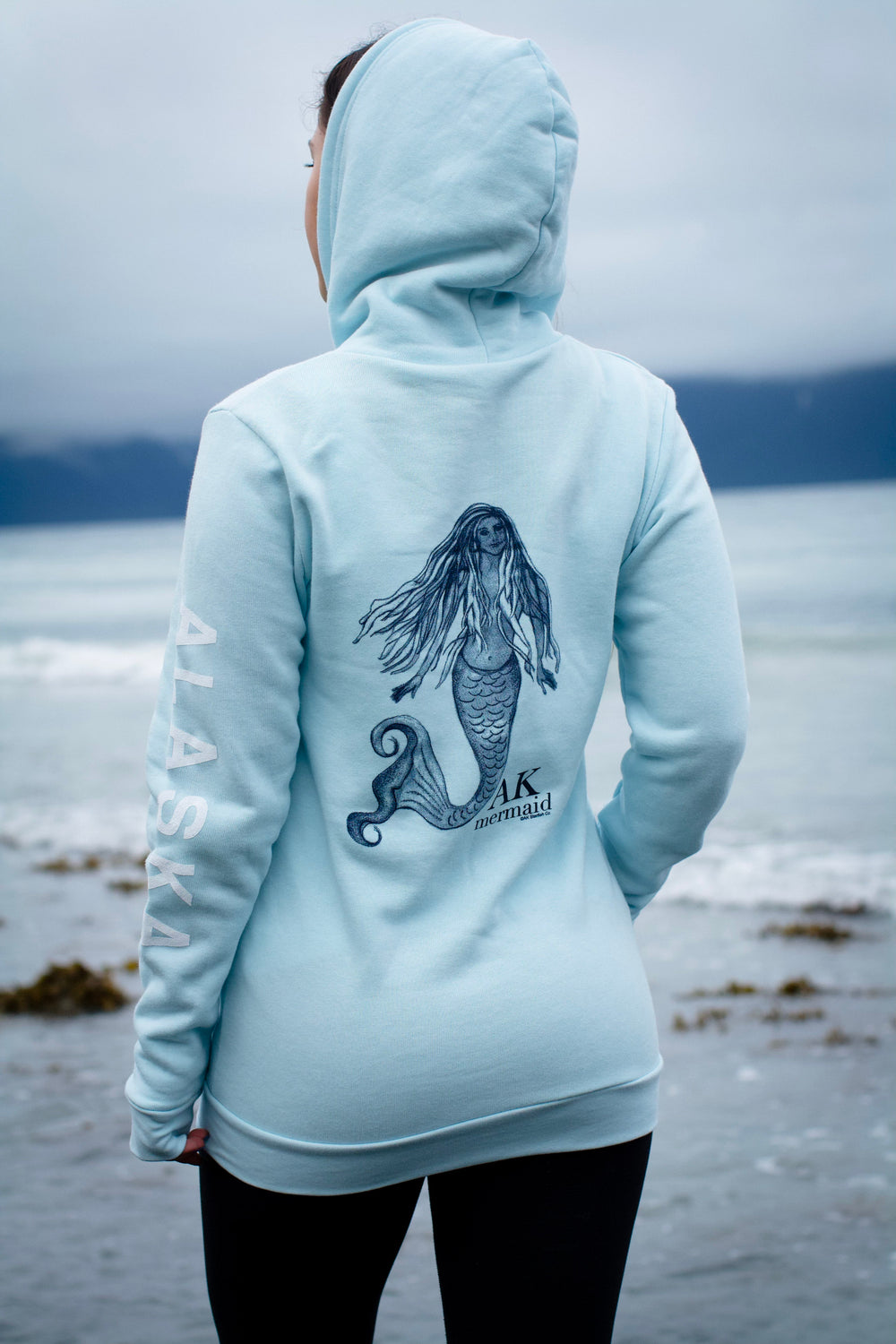 Ice Fishing AK Mermaid 50/50 Pullover Hoody $68.00