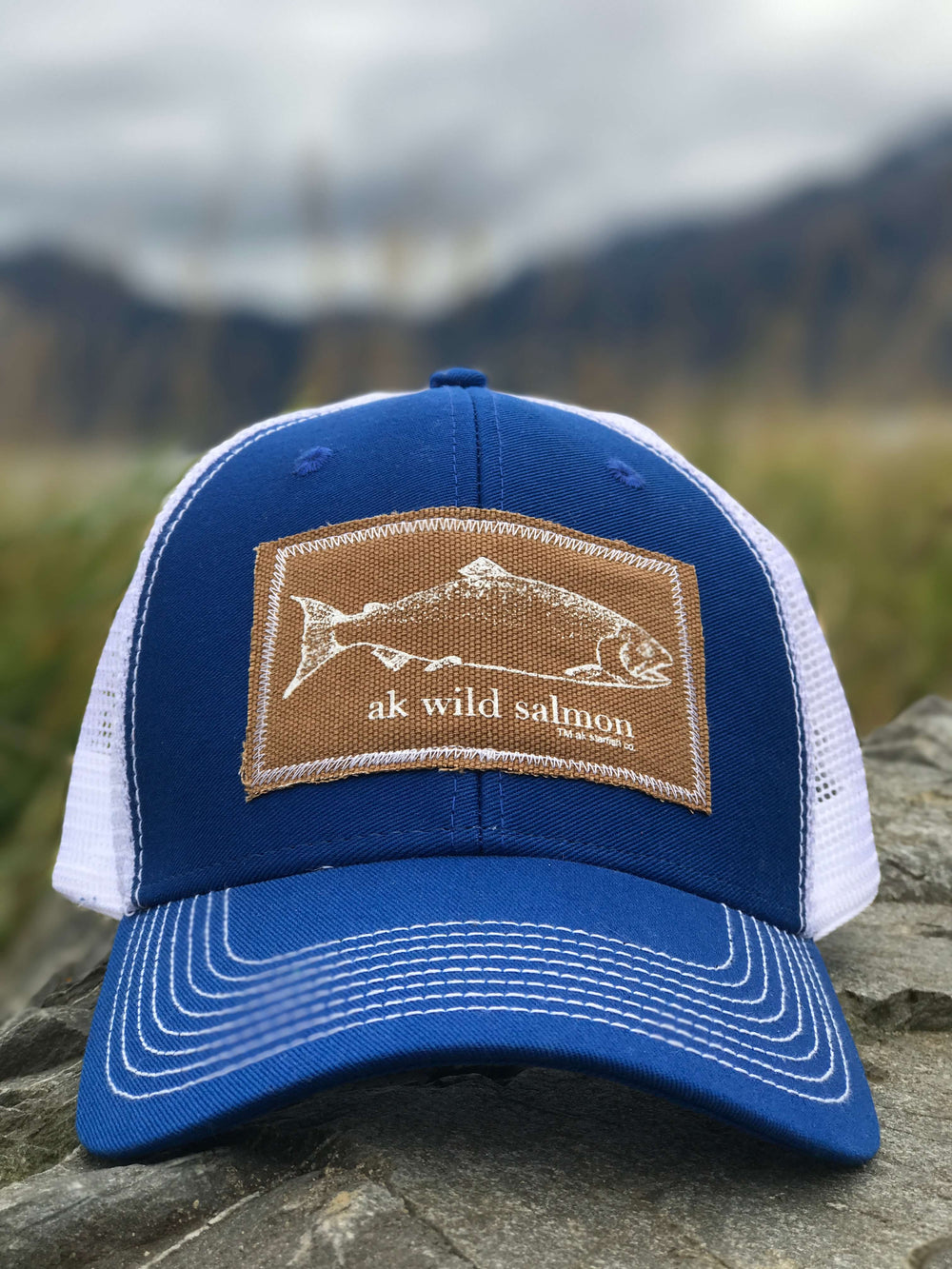 Alaska Blue AK Wild Salmon Patch Hat 38.00