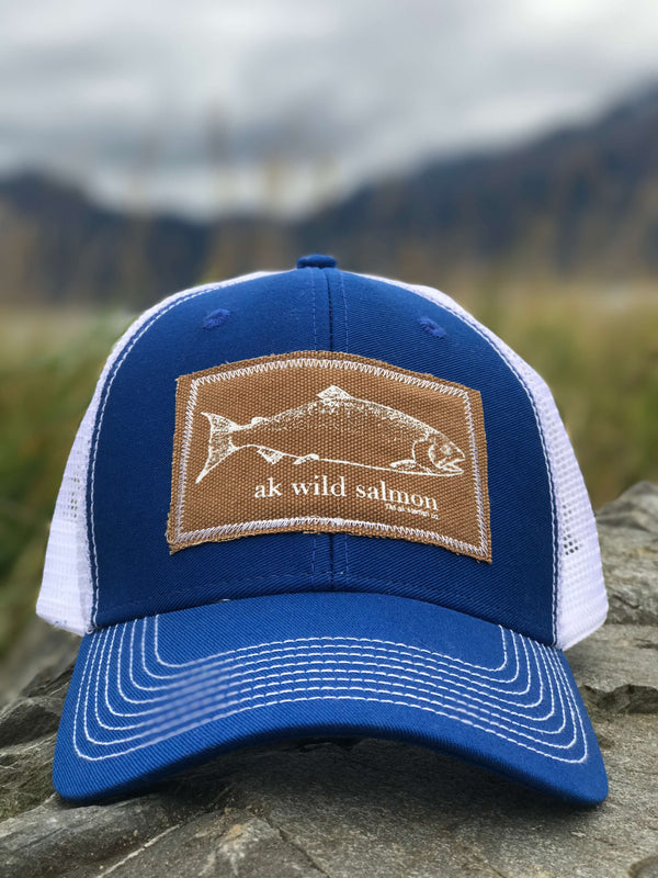 Alaska Blue AK Wild Salmon Patch Hat 38.00