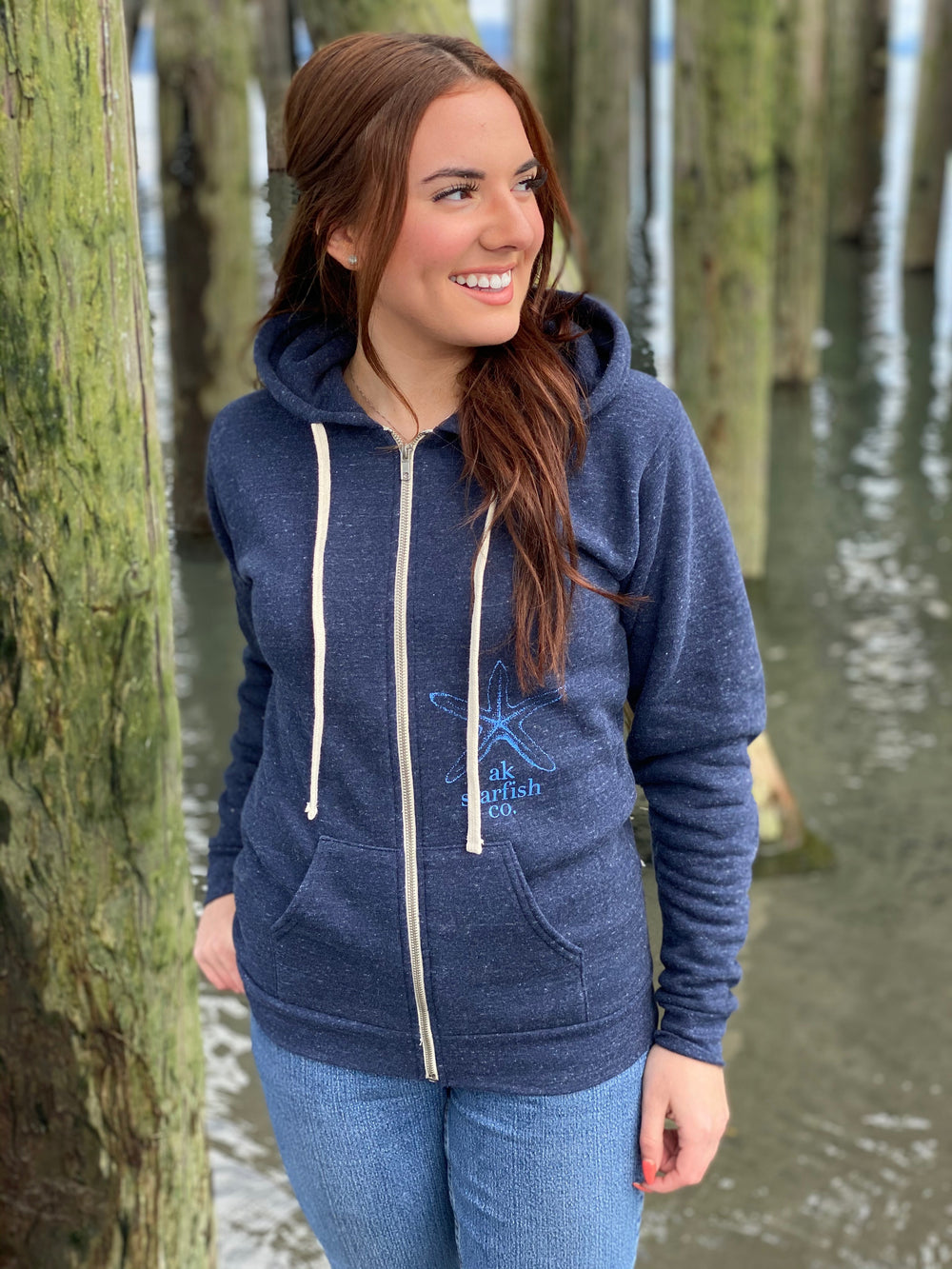 Nautical AK Starfish Co. Unisex Triblend Zipped Hoody